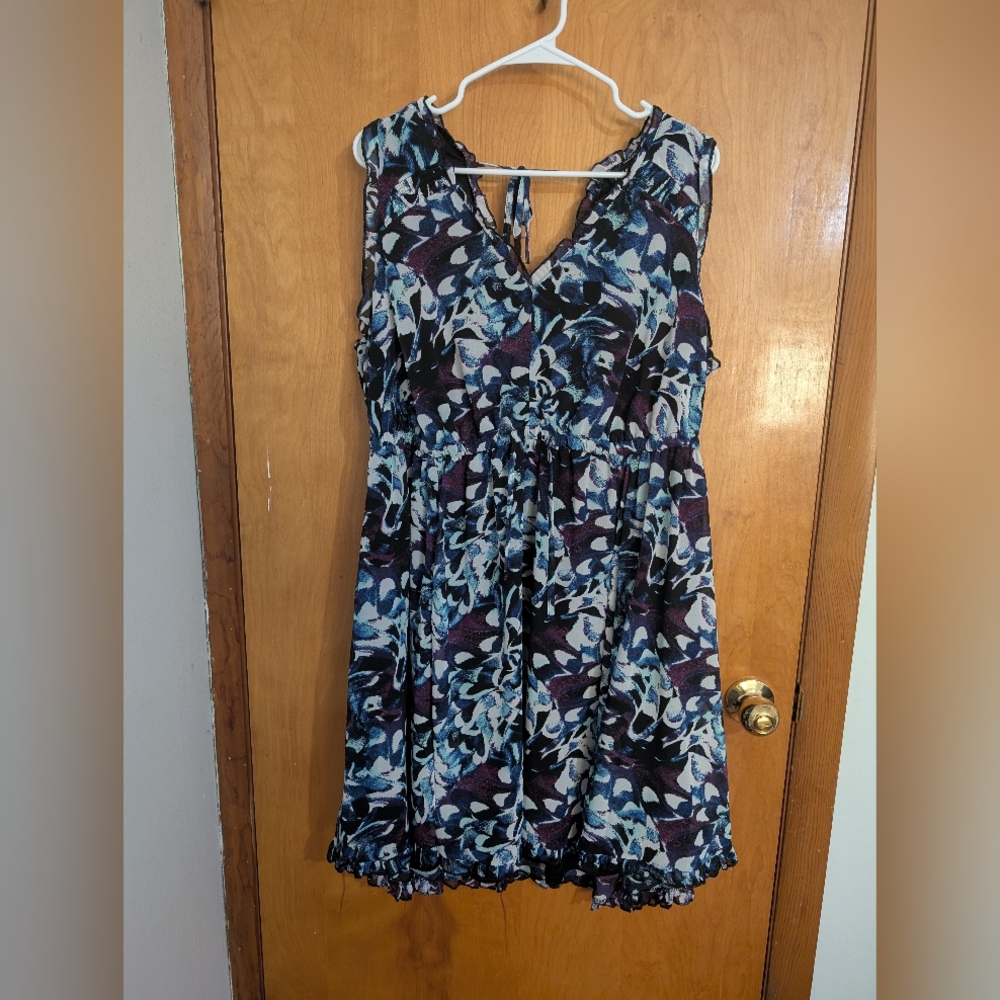 Torrid Blue Sleeveless V-Neck Sundress Mini